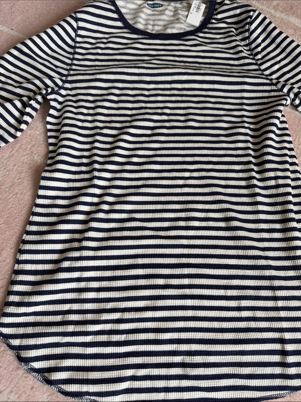 Old Navy Navy and White Striped Crewneck Shirt - Picture 5 of 5